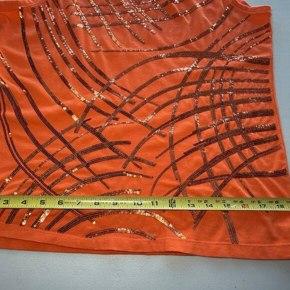 Peter Nygard Orange sequin tank top, size Medium - Picture 7 of 11